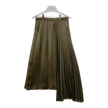 Ray BEAMS レイビームス 63-27-0320-690 アシンメトリープリーツスカート カーキ sizeO 瑞穂店