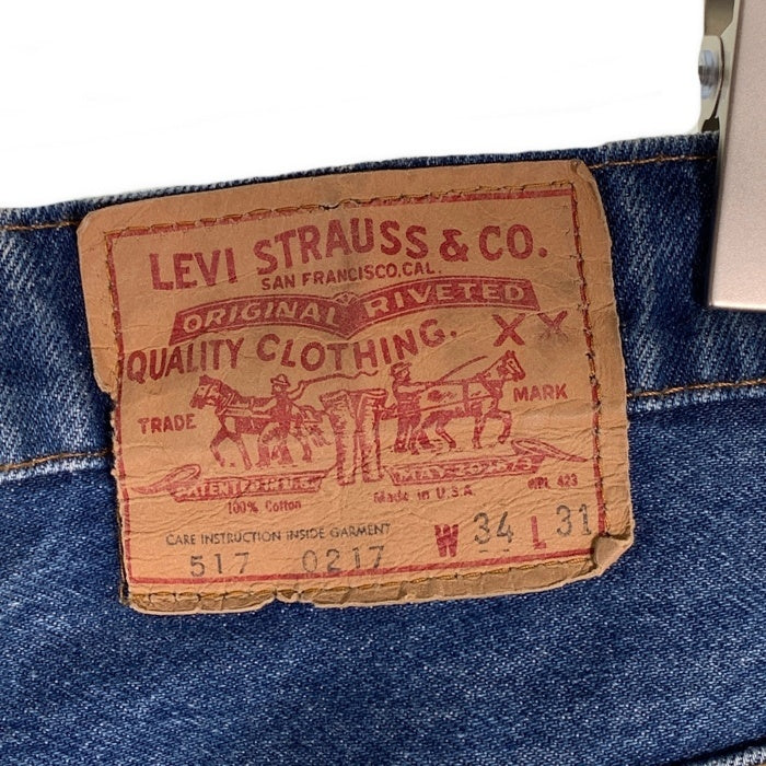 80's Levi's リーバイス 517-0217 ブーツカット デニムパンツ インディゴ USA製 赤タブ 閂黒 Size 34×31 福生店