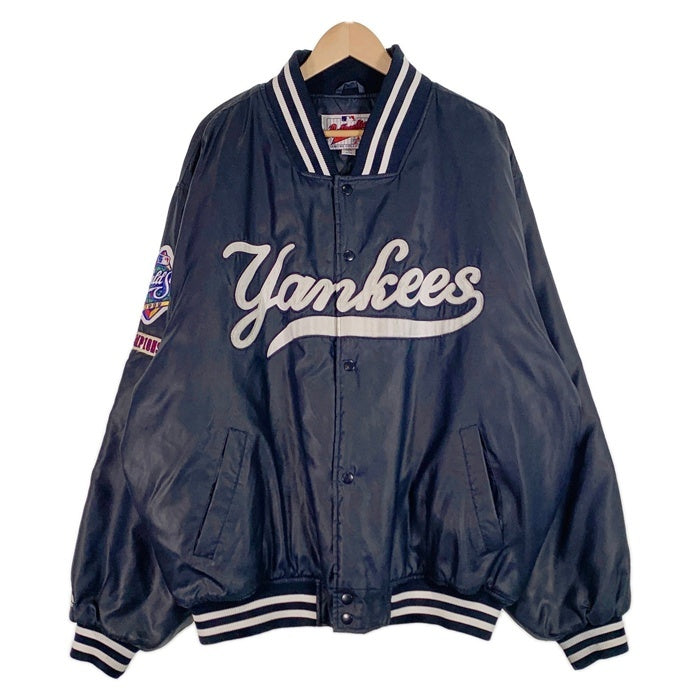 Majestic マジェスティック ニューヨーク・ヤンキース ナイロン スタジャン ネイビー 中綿 ワッペン ネイビー 韓国製 Size XXL 福生店