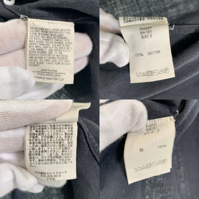 MITTAN ミッタン SS2024 コットン 長袖 カディシャツ SH-101 ブラック Size 2 福生店