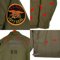 70~80's U.S.NAVY 米海軍 A-2 デッキジャケット オリーブ スコービルファスナー Size S 相当 福生店