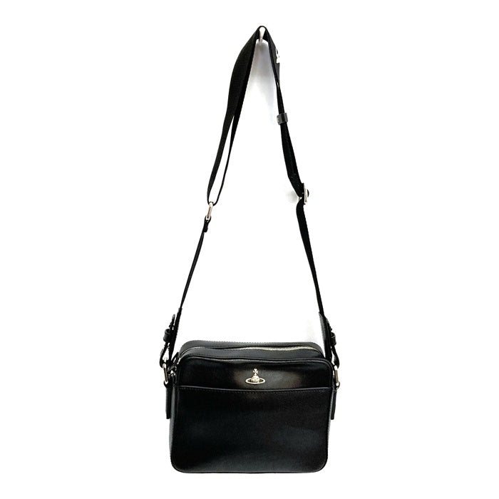 Vivienne Westwood ヴィヴィアンウエストウッド レザー スクエアショルダーバッグ ブラック 瑞穂店