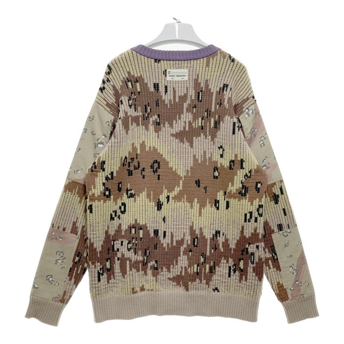 DIESEL ディーゼル K-AMILLUS ハーフジップ デザートカモ ニットセーター ベージュxブラウン Size M 瑞穂店