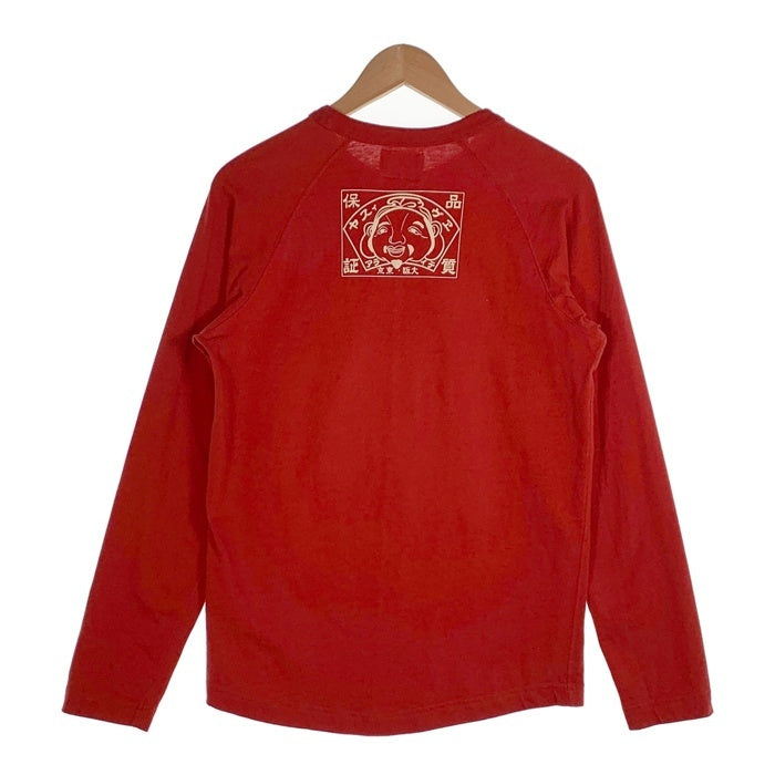 EVISU エヴィス カモメプリント ロングスリーブTシャツ ラグラン レッド Size 38 福生店