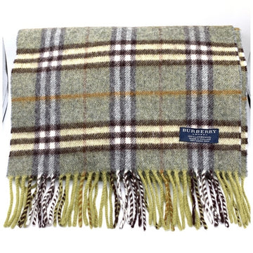 BURBERRY バーバリー ノバチェック ウールマフラー イングランド製 グリーン グレー 福生店