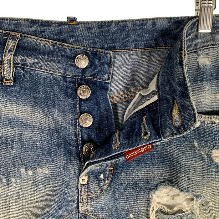 DSQUARED2 ディースクエアード TIDY BIKER JEAN ダメージ加工 テーパードデニムパンツ インディゴ S71LA0781 Size 44 福生店