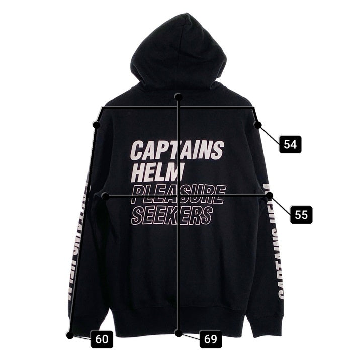 CAPTAINS HELM キャプテンズヘルム PLEASURE SEEKERS HOODIE プリント プルオーバースウェットパーカー ブラック CH24-AW-T12 Size L 福生店
