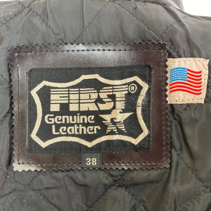 FIRST Genuine Leather ファーストジェニュインレザー ダブルライダースジャケット ブラック size38 瑞穂店