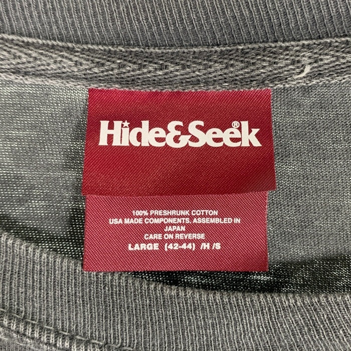 HIDE AND SEEK ハイドアンドシーク Heart And Dagger L/S Tee プリント 長袖 Tシャツ ロンT チャコール Size L 福生店