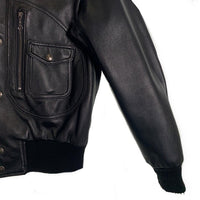Schott ショット Leather Varsity Jacket  羊革 レザー ヴァーシティー ジャケット ブラック 7571 USA製 Size 38 福生店