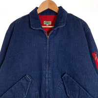BLUE WAY ブルーウェイ ジップアップ デニムジャケット 赤リブ フライト インディゴ Size M 福生店