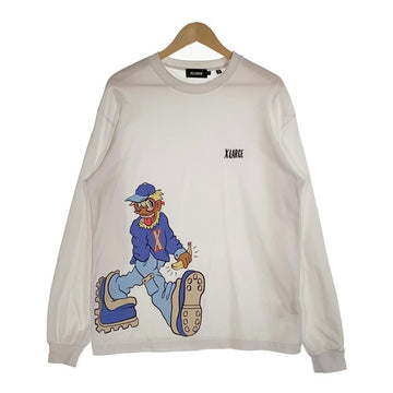 XLARGE エクストララージ GO FOR A WALK L/S TEE プリント ロングスリーブTシャツ ホワイト 101231011005 Size L 福生店