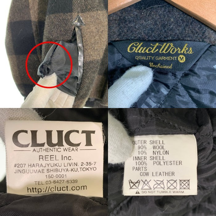 CLUCT クラクト バッファローチェック ウールシャツジャケット 中綿 ブラウン ブラック Size M 福生店