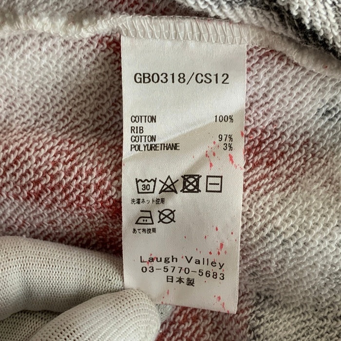 glamb グラム Hardie border sweat ハーディーボーダースウェットトレーナー ブラック レッド 薄手 GB0318/CS12 Size 4 福生店
