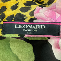 LEONARD レオナール 絹 レオパード 花柄 シャツワンピース ベージュ size11R 瑞穂店