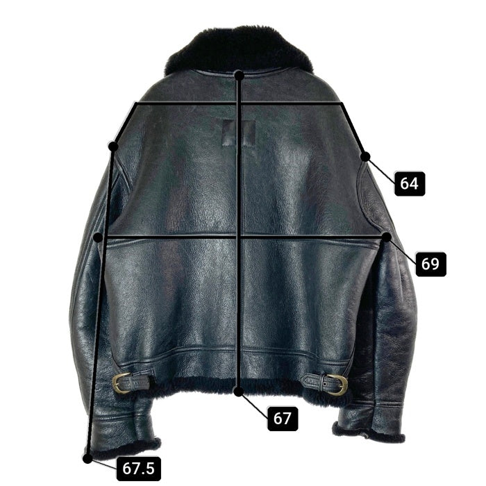 SCHOTT ショット 257S B-3 ムートン フライトジャケット ブラック size44※右袖ダメージあり 瑞穂店