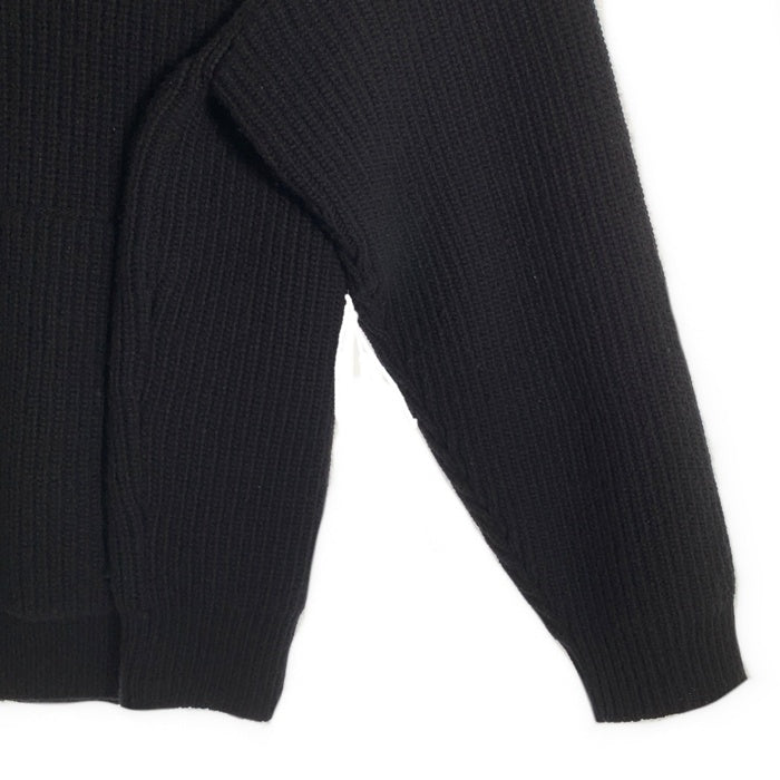 CELINE セリーヌ 21AW HOODED SWEATER IN RIBBED WOOL ニット ウール フーデッド プルオーバー パーカー フーディー ブラック 2A85W423P Size XS 福生店