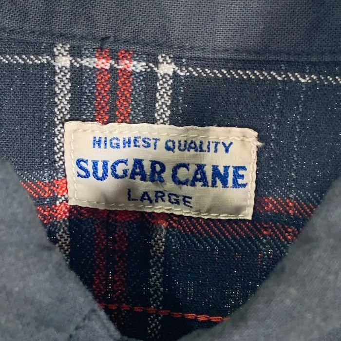 SUGAR CANE シュガーケーン 半袖 チェックシャツ ブラック レッド Size L 福生店