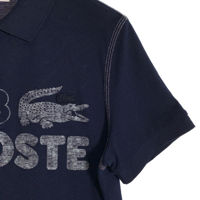 LACOSTE ラコステ ヴィンテージプリント ポロシャツ ネイビー 鹿の子 PH5452 Size FR 4 福生店