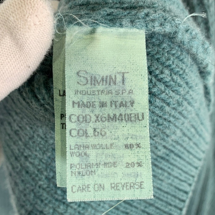 ARMANI JEANS アルマーニジーンズ ウール ポリエステル ケーブルニットセーター クルーネック ラグラン グリーン イタリア製 Size L 福生店