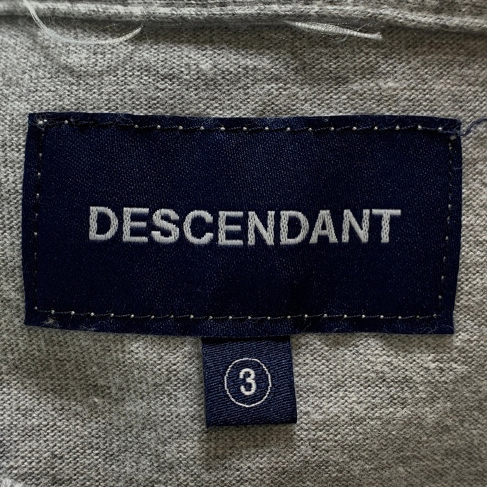 DESCENDANT ディセンダント クルーネック プリント Tシャツ グレー Size 3 福生店