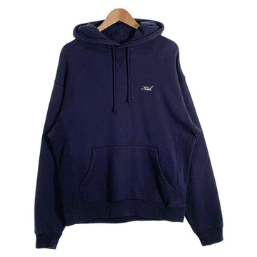 KITH キス プルオーバースウェットパーカー ワンポイント刺繡ロゴ ネイビー Size M 福生店