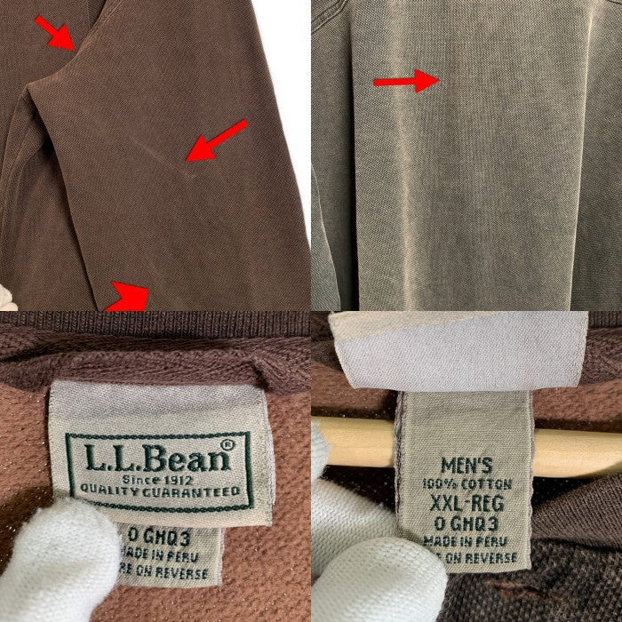 L.L.Bean エルエルビーン 鹿の子 ヘンリーネック ロングスリーブカットソー ブラウン Size XXL 福生店