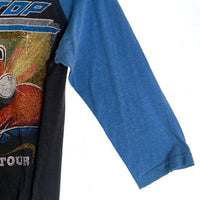80's ZZ Top ズィーズィートップ Eliminator Tour 1983 ラグランスリーブ 七分袖 プリント Tシャツ ブルー ブラック Size M相当 福生店