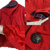 BURBERRY BLACK LABEL バーバリーブラックレーベル ナイロン ジップアップジャケット レッド D1F09-709-16 Size LL 福生店