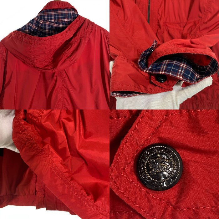 BURBERRY BLACK LABEL バーバリーブラックレーベル ナイロン ジップアップジャケット レッド D1F09-709-16 Size LL 福生店