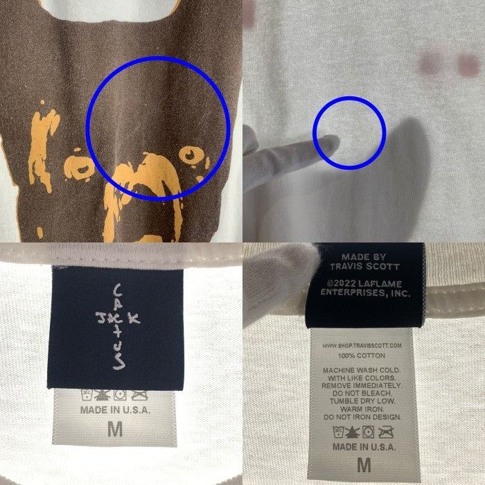 Travis Scott トラヴィススコット Cactus Jack カクタスジャック WOLF TEE 半袖 プリント Tシャツ ホワイト USA製 Size M 福生店