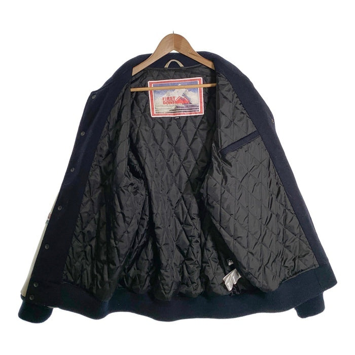 FIRST DOWN ファーストダウン FREAKS STORE フリークスストア 袖レザー ウール スタジアムジャケット スタジャン 中綿 ネイビー 223-1561 Size L 福生店