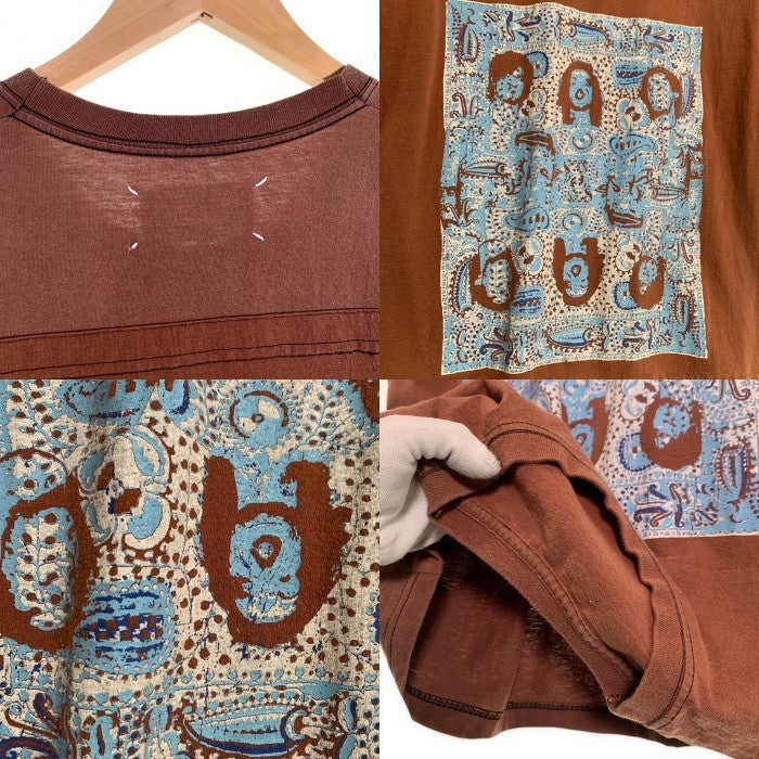 Maison Martin Margiela メゾンマルタンマルジェラ 13SS プリント ドッキングTシャツ ブラウン S30GC0410 Size F 福生店