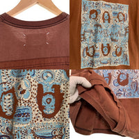 Maison Martin Margiela メゾンマルタンマルジェラ 13SS プリント ドッキングTシャツ ブラウン S30GC0410 Size F 福生店