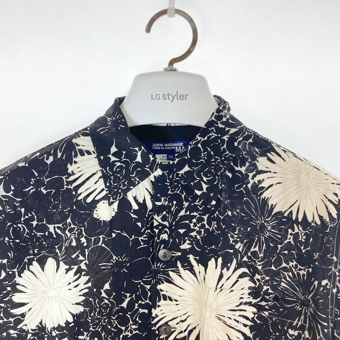 JUNYA WATANABE COMME des GARCONS MAN ジュンヤワタナベ コムデギャルソンマン WS-B016 AD2016 キュプラ×レーヨン 猫目ボタン オープンカラー アロハシャツ ブラック sizeXS 瑞穂店