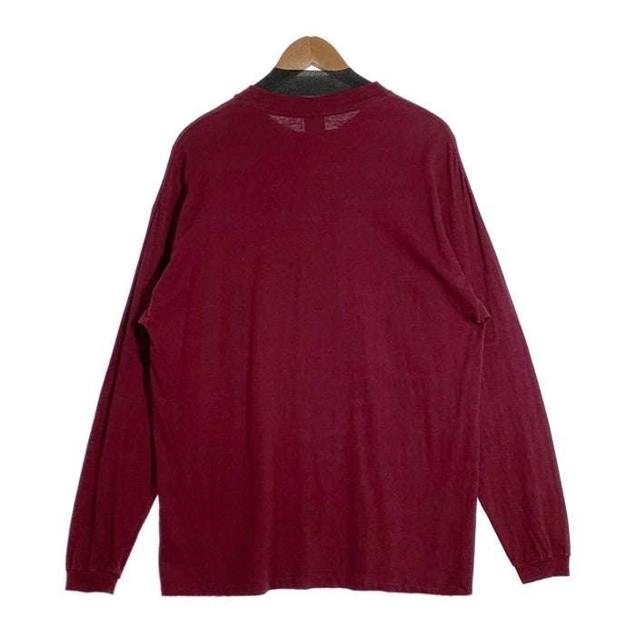 80-90's STUSSY ステューシー シャドーマン刺繡 ロングスリーブTシャツ ボルドー USA製 黒タグ Size L 福生店