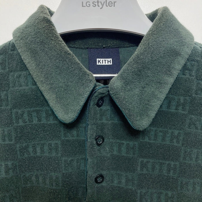 KITH キス エンボスロゴ パイル地 ポロシャツ グリーン Size L 瑞穂店