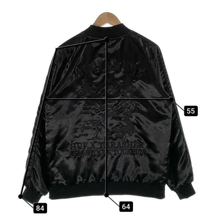 HUF ハフ THRASHER スラッシャー スーベニアジャケット 中綿 スカジャン ブラック Size M 福生店