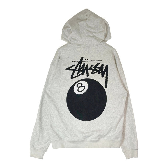 STUSSY ステューシー 8 BALL HOODIE アッシュグレー sizeL※手首・首周り毛玉、汚れあり 瑞穂店