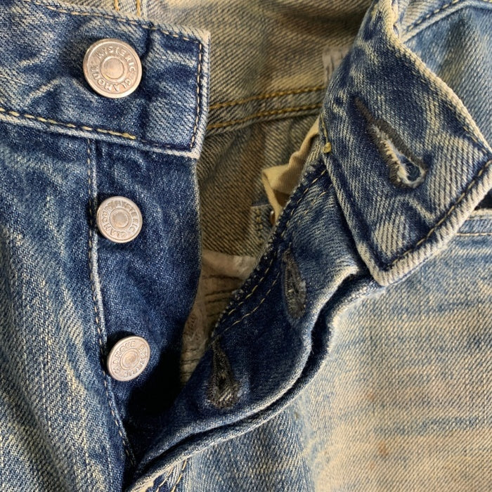 HYSTERIC GLAMOUR ヒステリックグラマー USED加工 スタッズ スキニー デニムパンツ ライトブルー 0204AP06 Size 32 福生店