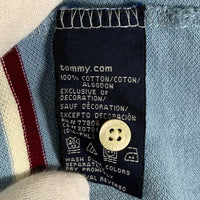 TOMMY HILFIGER トミーヒルフィガー 鹿の子 ボーダー ポロシャツ ブルー Size XXL 福生店