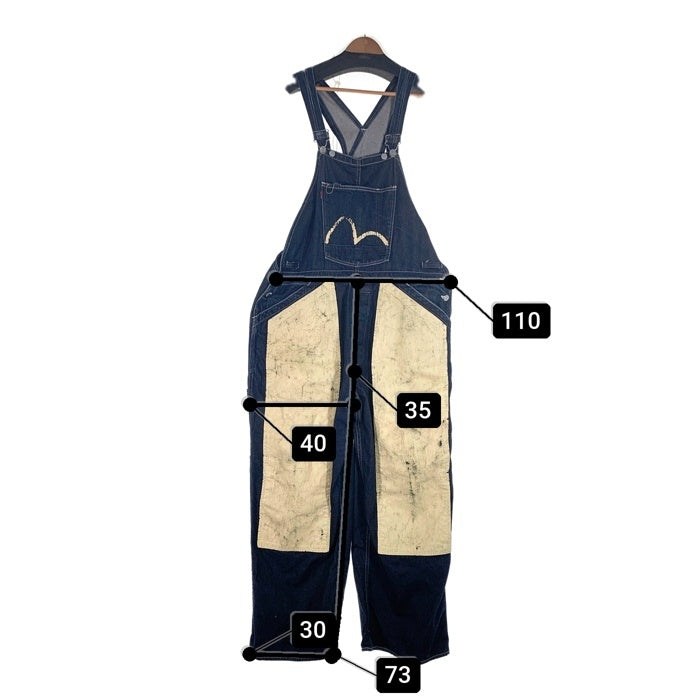 EVISU エヴィス ダブルニーデニムオーバーオール インディゴ