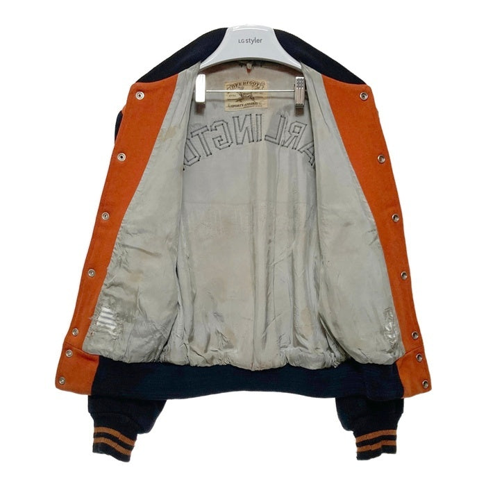 DEERFOOT ディアフット 90's USA製 スタジャン アワードジャケット オレンジ size36 瑞穂店