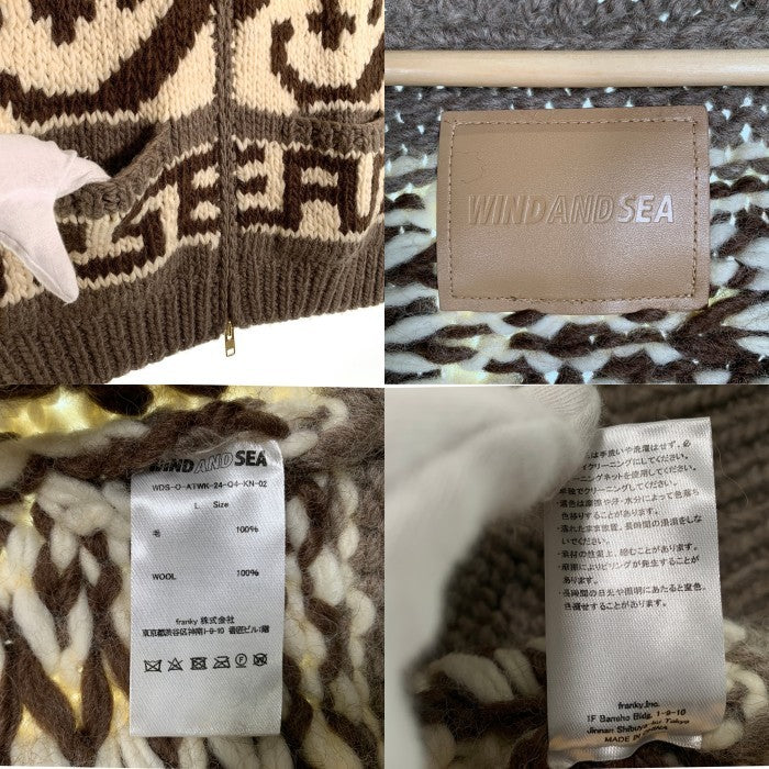 WIND AND SEA ウィンダンシー COWICHAN KNIT VEST カウチンニットベスト グレー WDS-O-ATWK-24-Q4-KN-02 福生店