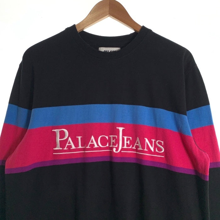 PALACE パレス 17FW Palace Jean  刺繍 クルーネック スウェット ブラック ピンク ブルー Size L 福生店
