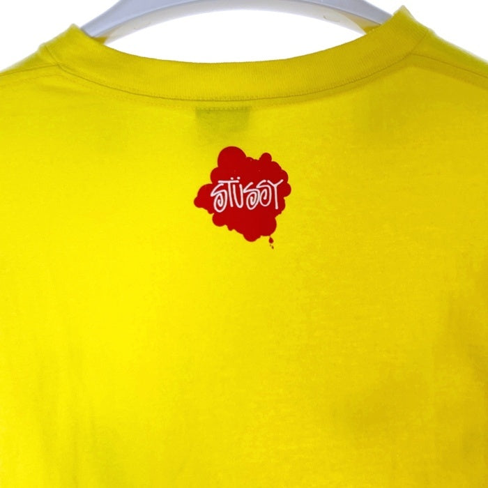 STUSSY ステューシー HOLD TIGHT キャラクター Tシャツ イエロー sizeL 瑞穂店