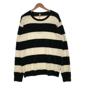 glamb グラム ナイロン ボーダーニット クルーネックセーター ホワイト ブラック GB16AT/KNT12 Size 4 福生店