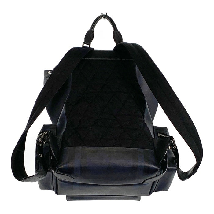 BURBERRY バーバリー PVC レザー バックパック リュック ブラックネイビーバーバリーチェック 福生店