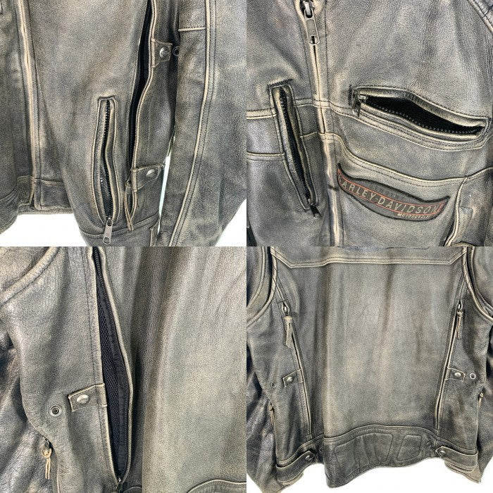 Harley-Davidson ハーレーダビッドソン シングル レザーライダースジャケット トリブルベント カウハイド 加工 97180-17VM/VT Size XL 福生店