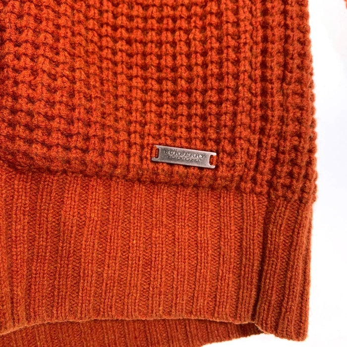 BURBERRY BLACK LABEL バーバリーブラックレーベル ショールカラーウールカーディガン オレンジ Size 3 福生店